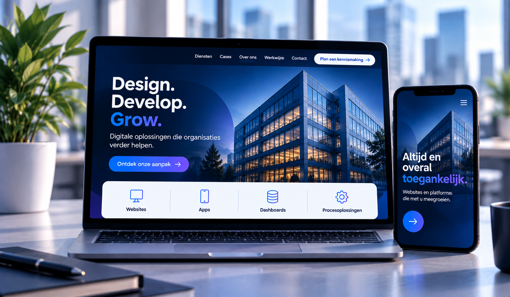 NORTIQ website ontwerp op desktop en mobiel